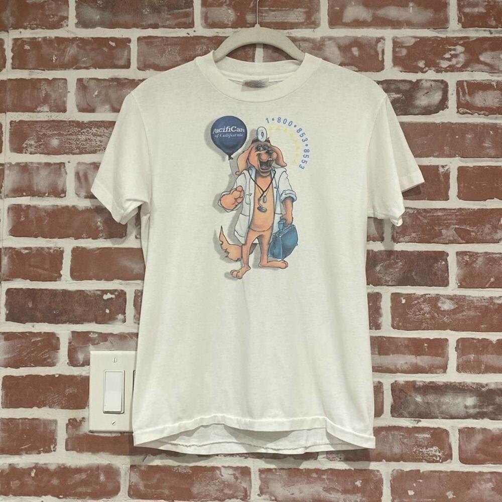 Vintage PacificCare California Single Stitch Dog Doctor Graphic Tee Youth